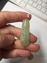Load image into Gallery viewer, 100% Natural type A green/yellow Jadeite Jade bamboo pendant group F158