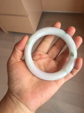 Load image into Gallery viewer, 60mm certified 100% natural light green/white/purple chubby round cut jadeite jade bangle BS40-8569