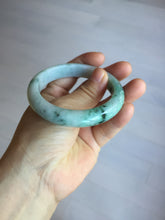 Load image into Gallery viewer, 55.5mm Certified Type A 100% Natural light green purple with floating flowers Jadeite bangle AY129-6645