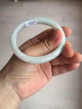 Load image into Gallery viewer, 50mm certified 100% natural Type A icy watery sunny green white (白底青) jadeite jade bangle BN69-9372