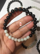 Load image into Gallery viewer, 7.6-8mm 100% natural white/black/blue/green/brown(Wuji, Mocui) jadeite jade beads bracelet BP148