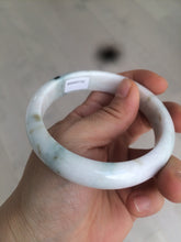 Load image into Gallery viewer, 59.6mm Certificated Type A 100% Natural White green red purplewith green floating flowers Jadeite Jade bangle G110-9546