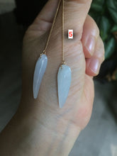 Load image into Gallery viewer, 100% Natural type A icy watery purple/green/white Chili Pepper Jadeite Jade earring group B201