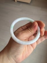 Load image into Gallery viewer, 55mm certified 100% natural white sunny green purple slim round cut jadeite jade bangle BL91-4675