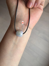 Load image into Gallery viewer, 13mm Type A 100% Natural sunny green/white/light purple olive shape Jadeite Jade LuluTong (Every road is smooth) bead pendant group PB119