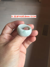 Load image into Gallery viewer, 100% natural type A light green white purple broad jadeite jade band ring thumb ring Pb53