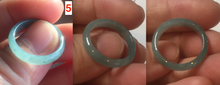 Load image into Gallery viewer, 17.1mm 6 3/4 100% natural type A icy watery green/blue icy watery Guatemala jadeite jade band ring group AQ86