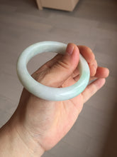 Load image into Gallery viewer, 53.5mm certified 100% natural Type A sunny green/white jadeite jade bangle BM41-8047