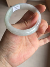 Load image into Gallery viewer, 47.5mm certified 100% natural Type A icy watery green white  oval jadeite jade bangle BP46-9356