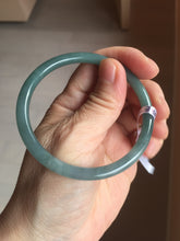 Load image into Gallery viewer, 58.8mm Certified Type A 100% Natural light green/blue/gray Guatemala slim round cut Jadeite bangle BP214-3802