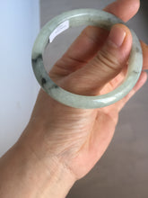 Load image into Gallery viewer, 51.5mm certified Type A 100% Natural icy watery light green white oval Jadeite Jade bangle BS65-7412
