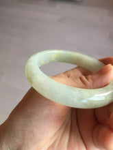 Load image into Gallery viewer, 56.6mm certified 100% natural Type A icy watery light yellow/white with jadeite jade bangle BL55-3278