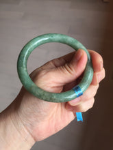 Load image into Gallery viewer, 55.3mm Certified 100% natural Type A dark green/brown round cut jadeite jade bangle BM11-5374
