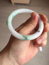Load image into Gallery viewer, 54.3mm Certified Type A 100% Natural light green purple(春带彩) round cut jadeite Jade bangle AA82-4936