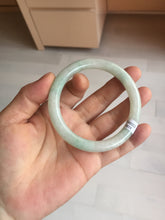 Load image into Gallery viewer, 57mm Certified type A 100% Natural sunny green/white round cut Jadeite bangle BN77-9819