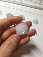 Load image into Gallery viewer, Type A 100% Natural light sunny green/white/purple(白底青) jadeite Jade rose flower Pendant BF150
