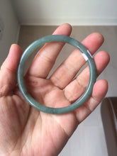 Load image into Gallery viewer, 59mm Certified Type A 100% Natural light green/blue/brown slim round cut Guatemala Jadeite bangle BS60-4618
