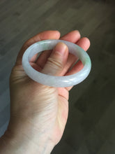 Load image into Gallery viewer, 50mm certified 100% natural Type A icy watery light green purple oval jadeite jade bangle PB208-2840
