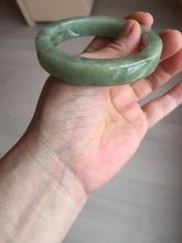 Load image into Gallery viewer, 55mm certified type A 100% Natural light green/gray/brown square style Jadeite Jade bangle BS1-1502