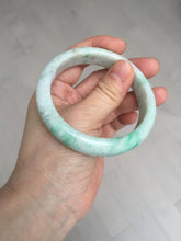 Load image into Gallery viewer, 56 mm Certified type A 100% Natural sunny green/white Jadeite bangle AY84-3462