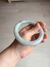 Load image into Gallery viewer, 59.1mm Certified Type A 100% Natural light green chubby round cut Jadeite Jade bangle BM24-4587