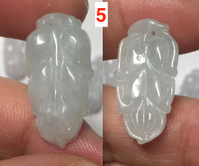 Load image into Gallery viewer, 100% natural type A icy watery white purple green jadeite jade  leaf pendant group F157