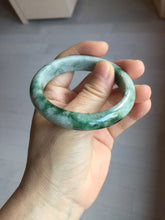 Load image into Gallery viewer, 50.4mm Certified 100% natural Type A sunny green dark green/gray/black oval jadeite jade bangle PD133-6294