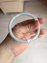 Load image into Gallery viewer, 58mm certified 100% natural type A light green/purple/white slim round cut jadeite jade bangle BN52-3126