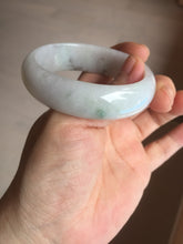 Load image into Gallery viewer, 47.5mm certified 100% natural Type A icy watery green white broad style oval jadeite jade bangle BK129-0267