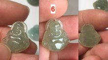 Load image into Gallery viewer, 100% Natural type A icy watery dark green/light green/yellow/white small happy Buddha (拇指佛) jadeite Jade pendant group AU18
