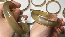 Load image into Gallery viewer, 66.7-71.1mm 100% Natural black brown beige thin Buffalo Horn bangle group AW10