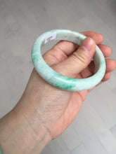 Load image into Gallery viewer, 56 mm Certified type A 100% Natural sunny green/white Jadeite bangle AY84-3462