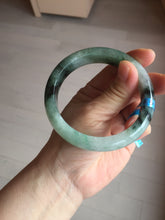 Load image into Gallery viewer, 60.3mm certified type A 100% Natural green/black Jadeite Jade bangle BM42-8565