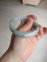 Load image into Gallery viewer, 55mm certified 100% natural icy watery light green with green floating flowers jadeite jade bangle AS88-7068