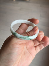 Load image into Gallery viewer, 50.2mm Certified Type A 100% Natural white with floating flowers/purple Jadeite Jade bangle BL92-4677