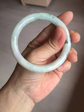 Load image into Gallery viewer, 54.2mm Certified type A 100% Natural light green white purple brown(FU LU SHOU) with green floating flowers round cut Jadeite bangle Q132-2859