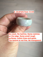 Load image into Gallery viewer, 100% natural type A light green white purple broad jadeite jade band ring thumb ring Pb53