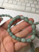 Load image into Gallery viewer, 9.8x8mm 100% natural type A light green blue olive(Lulutong) jadeite beads bracelet group Bp188