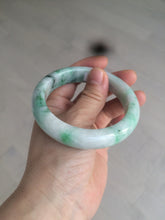 Load image into Gallery viewer, 57.6mm Certified 100% natural Type A sunny green/white jadeite jade bangle AX49-4131