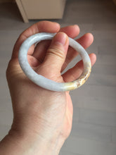 Load image into Gallery viewer, 54mm certified 100% natural Type A light yellow/white/purple/black(Wuji) round cut jadeite jade bangle BS9-9567