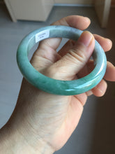 Load image into Gallery viewer, 57mm Certified Type A 100% Natural sunny green/gray/black chubby Jadeite bangle PB242-9546