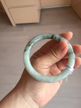 Load image into Gallery viewer, 55mm certified 100% natural Type A light green with green floating flowers round cut jadeite jade bangle BS106-2540