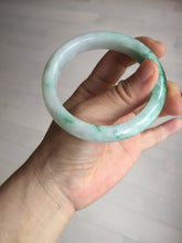 Load image into Gallery viewer, 56.1mm certified 100% natural  icy watery light white/sunny green jadeite jade bangle BN71-3879