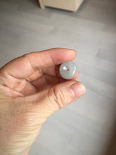 Load image into Gallery viewer, 15.7mm Type A 100% Natural green/gray Jadeite Jade Safety Guardian Button donuts Pendant PC112