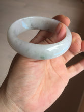 Load image into Gallery viewer, 47.5mm certified 100% natural Type A icy watery green white broad style oval jadeite jade bangle BK129-0267