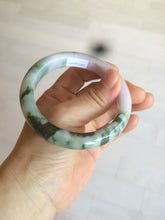 Load image into Gallery viewer, 56.3mm certified 100% natural Type A dark green/purple  jungle camouflage color jadeite jade bangle AX77-5285