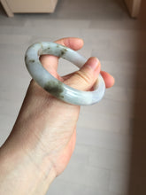 Load image into Gallery viewer, 57.5mm Certified Type A 100% Natural icy watery white purple black brown seaweeds and golden sand Jadeite Jade bangle H159-7064