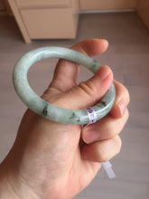 Load image into Gallery viewer, 55mm certified 100% natural Type A light green with green floating flowers round cut jadeite jade bangle BS106-2540