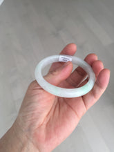 Load image into Gallery viewer, 50mm certified 100% natural Type A icy watery sunny green white (白底青) jadeite jade bangle BN69-9372