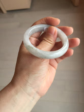 Load image into Gallery viewer, 46mm Certified Type A 100% Natural icy watery light green white clear Jadeite Jade bangle BS88-6685